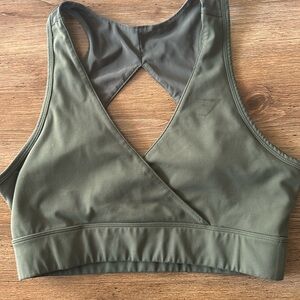 Gymshark Nikki Blakketter limited edition cross back sports bra in olive green